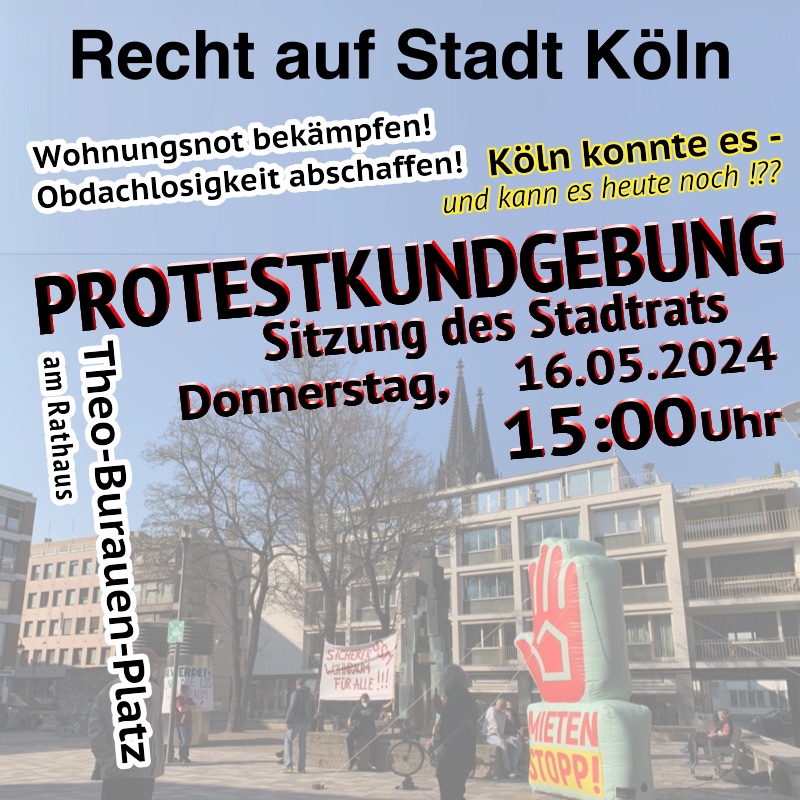 Einladungs-Bildchen zur Protestkundgebung vor der Sitzung des Stadtrats am 16.05.2024.